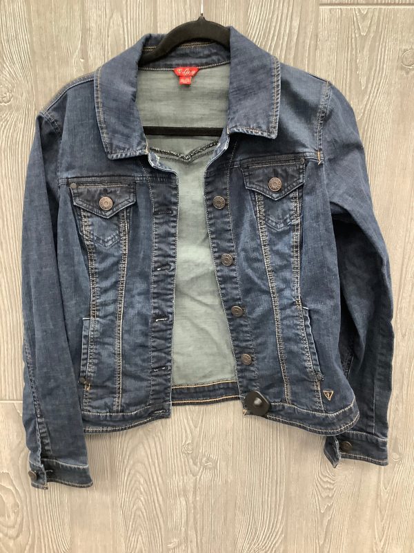 Jacket Denim By Guess In Blue Denim, Size: Xl Fashion