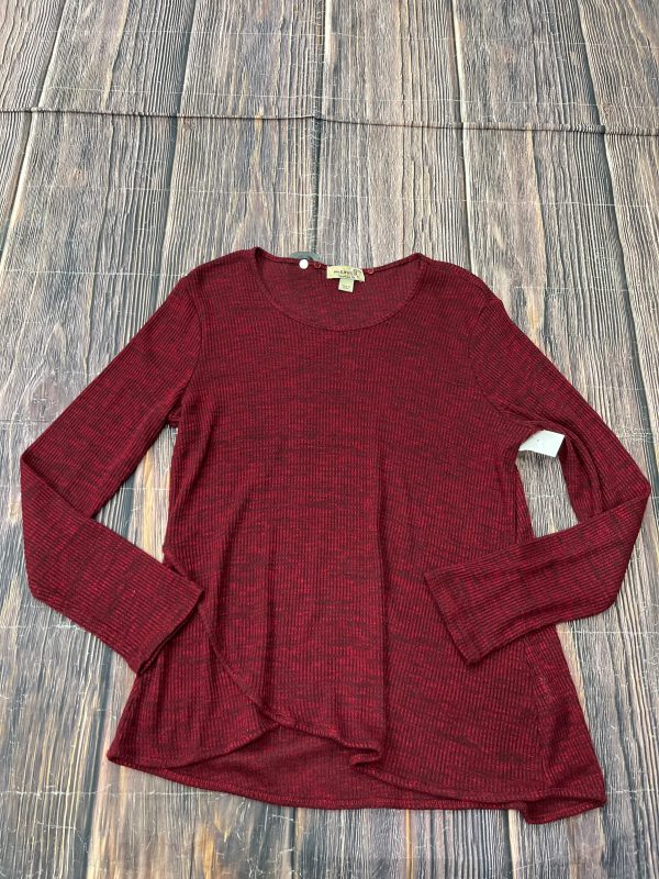 Top Long Sleeve Basic By One World In Red, Size: Mp on Sale