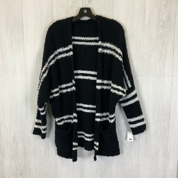 Sweater Cardigan By Clothes Mentor In Black & White, Size: S Online now