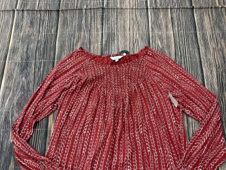 Top Long Sleeve By Lucky Brand In Red, Size: M For Sale