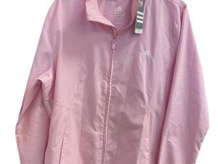 Athletic Jacket By Adidas In Pink, Size: Xl For Discount