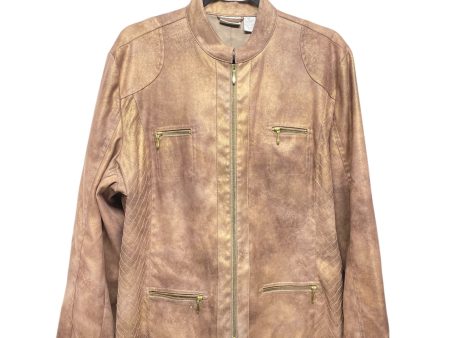 Jacket Moto By Chicos In Brown, Size: Xl Online