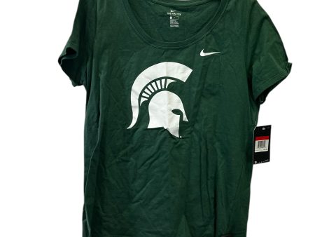 Top Short Sleeve Basic By Nike In Green & White, Size: L Online Sale