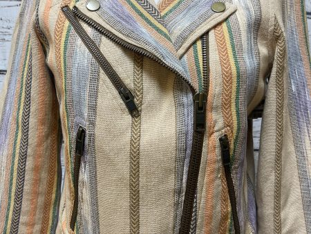 Jacket Moto By Frye In Striped Pattern, Size: S Cheap