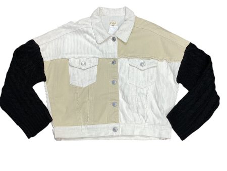 Jacket Shirt By Pol In Tan & White, Size: M Online