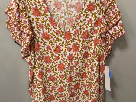 Top Short Sleeve By Cynthia Rowley In Orange & Pink, Size: 1x Online Sale