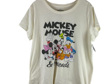 Top Short Sleeve Basic By Disney Store In Cream, Size: Xxl Hot on Sale