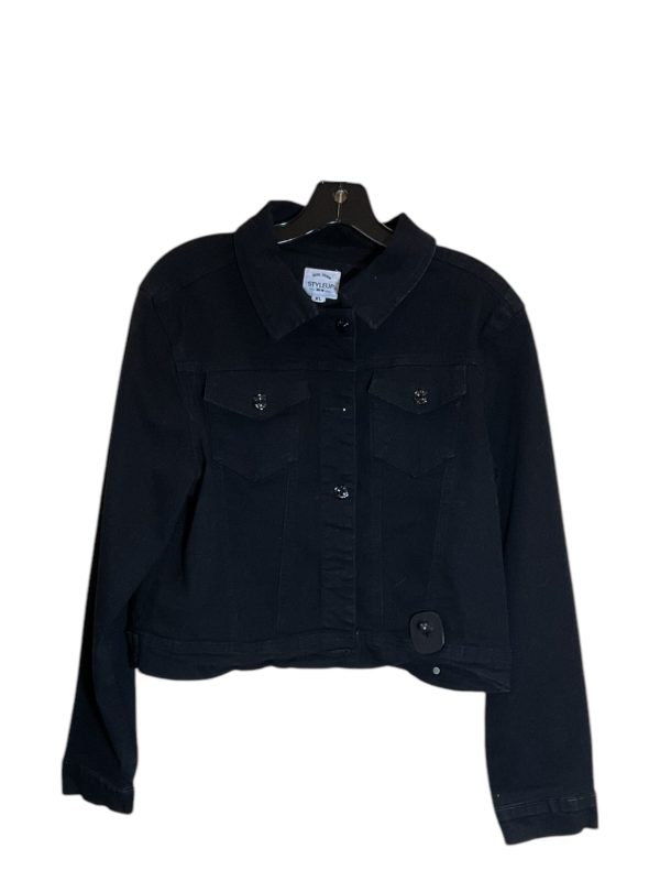 Jacket Denim By Clothes Mentor In Black Denim, Size: Xl Hot on Sale